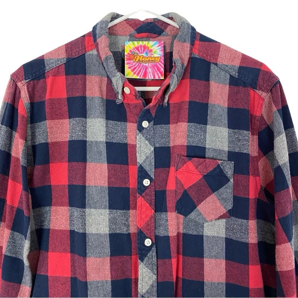 Panic At The Disco Band Flannel Shirt Unisex Large Button Down Long Sleeve Red - Picture 3 of 10